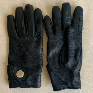 THE ARRIVALS Black leather gloves - fitted Women